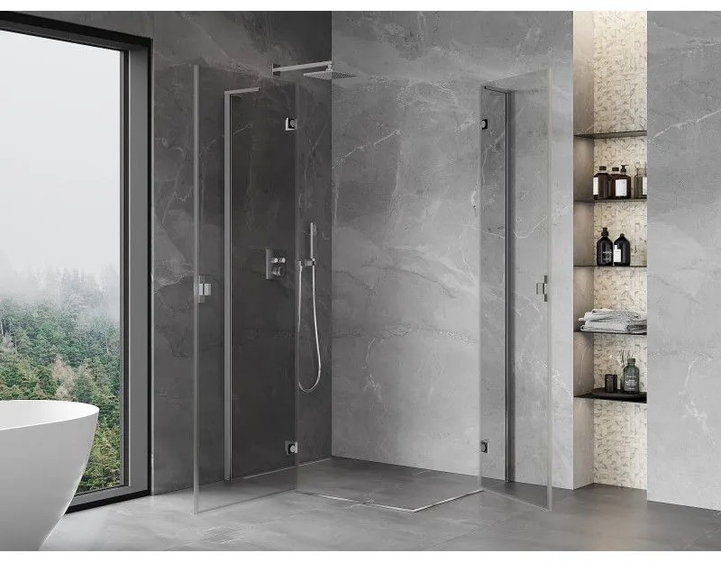 Mexen Mist-H L Duo, 2-krídlový sprchový kút 105 x 85 cm, číre sklo, chrómový profil, 8A5L-105L-085P-01-00