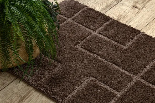 Kúpeľňový koberček SUPREME LINES línie, hnedý