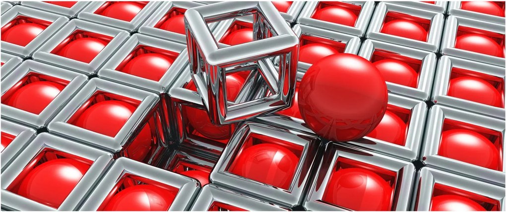 Obraz - 3D metalická abstrakcia (120x50 cm)
