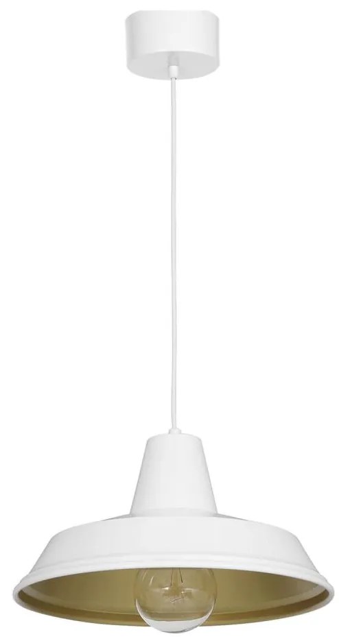 Luminex Luster na lanku CLASS 1xE27/15W/230V biela LU4031