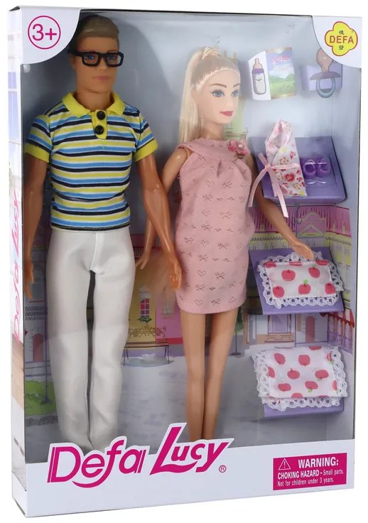 Lean Toys Tehotná bábika Lucy a Ken Kevin – Rodinka