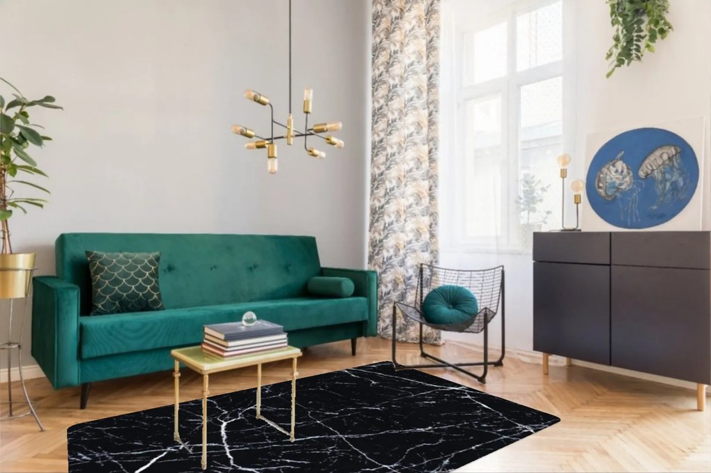 Kusový koberec Ink 46311 / AF900, 160x230, čierna, chodba / predsieň, Osta