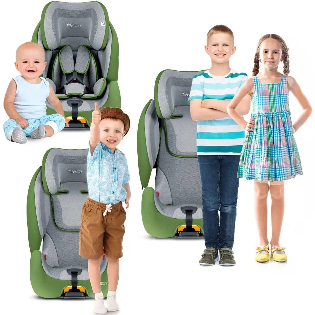 Autosedačka Ricokids Qway zelená | ISOFIX