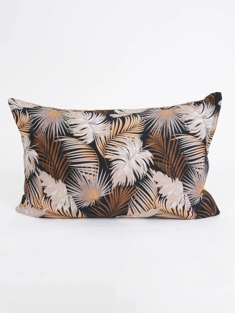 Bavlnená obliečka na vankúš Renforcé 40 × 60 cm - Taisa čierna/zlatá