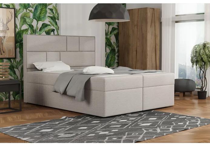 Dizajnová posteľ s úložným priestorom 160x200 MELINDA - béžová 1