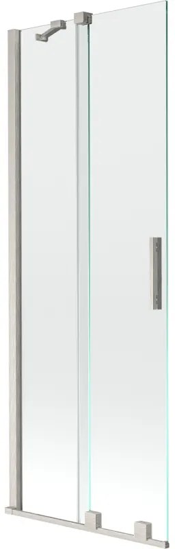 Mexen Velar, 2-krídlová posuvná vaňová zástena 70 x 150 cm, 8mm číre sklo, brúsená oceľ, 896-070-000-01-97