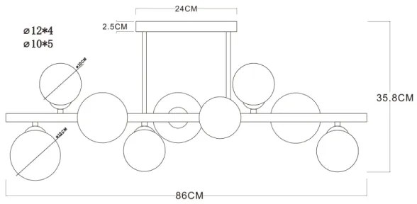 Globo 56133-9D - LED Luster na tyči RIHA 9xG9/3W/230V