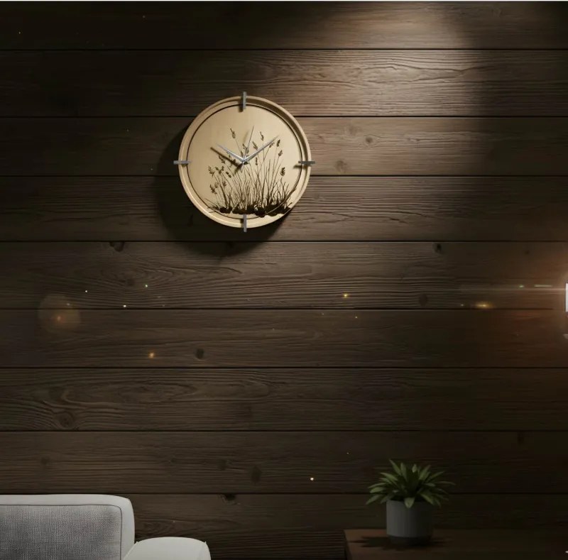 Drevené nástenné hodiny javor – tichý chod, prírodný dizajn | SENTOP HDF0587-MAPLE