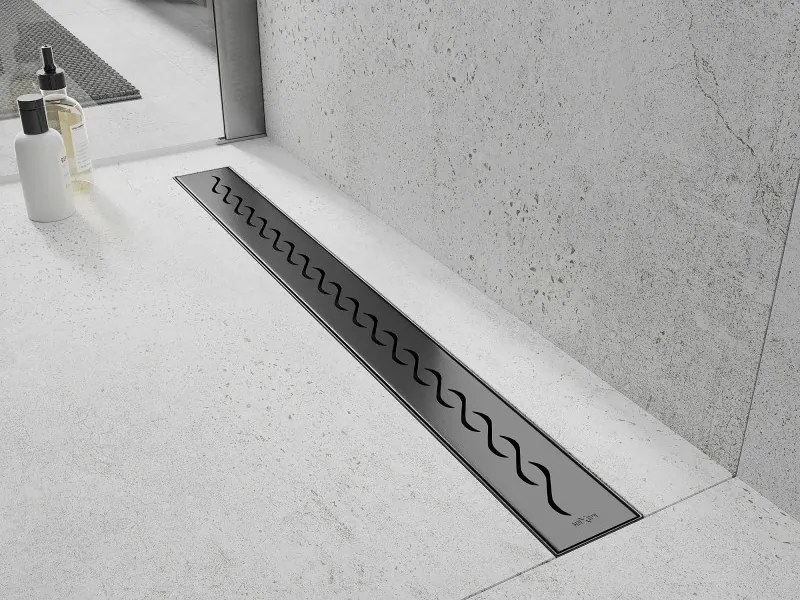 Mexen Flat 360° M18 sprchový žľab 50 cm, brúsený grafit, 1E23050-40