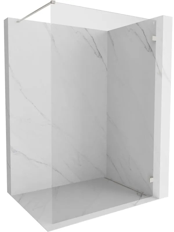 Mexen Lunar, sprchová stena pravá 130 x 200 cm, priehľadná 8 mm, brúsený nikel, 830-130-000-97-00-P