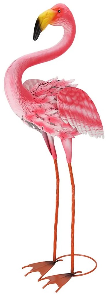 Záhradná kovová figúrka Flamingo, sada 2ks, 65 cm, ružová