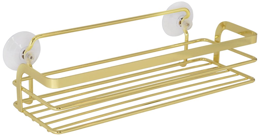 BISK Erga NIAGARA, kúpeľňová polička na prísavky, zlatá lesklá, ERG-08350