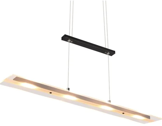 Čierne LED závesné svietidlo so skleneným tienidlom Milos – Trio