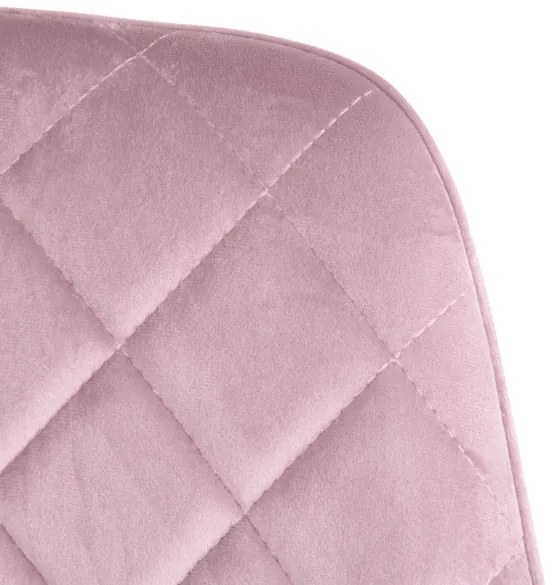 Jedálenská stolička SHELTON zamatová ružová 860497