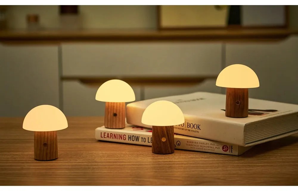 LED stolová lampa z jaseňového dreva so stmievačom v prírodnej farbe (výška 7 cm) Alice – Gingko