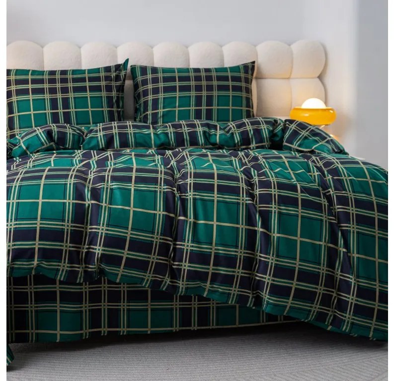 Flanelové obliečky KOSTKA zelené Rozmer obliečky: 70 x 90 cm | 140 x 220 cm