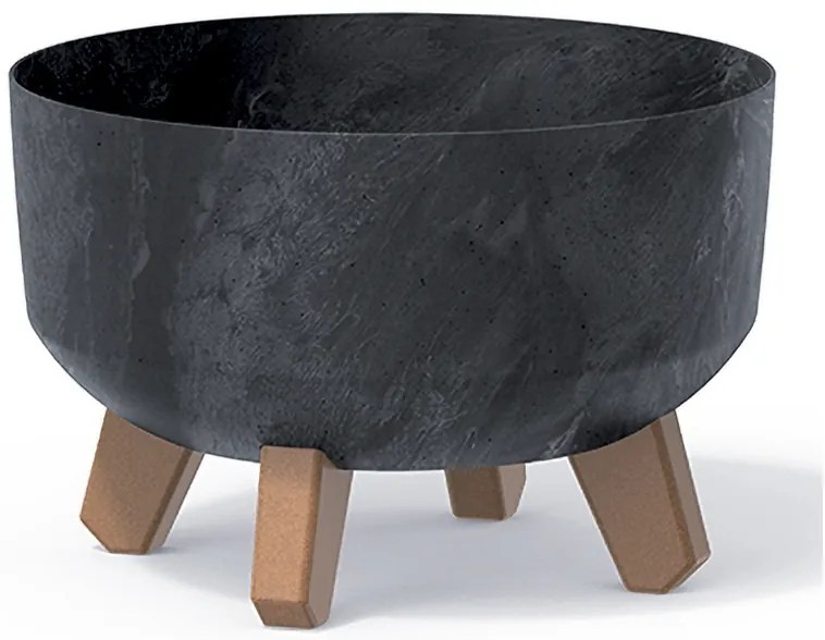 Plastový kvetináč na nožičkách DGRL240LE 23,5 cm - antracit