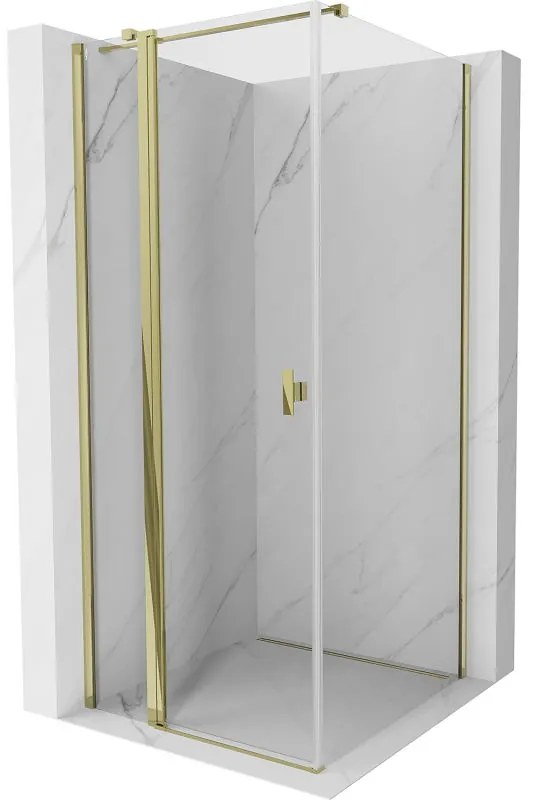 Mexen Mist T, sprchový kút s krídlovými dverami, 95 x 95 cm, 8mm číre sklo, zlatý lesklý profil, 8A4T-095-095-50-00
