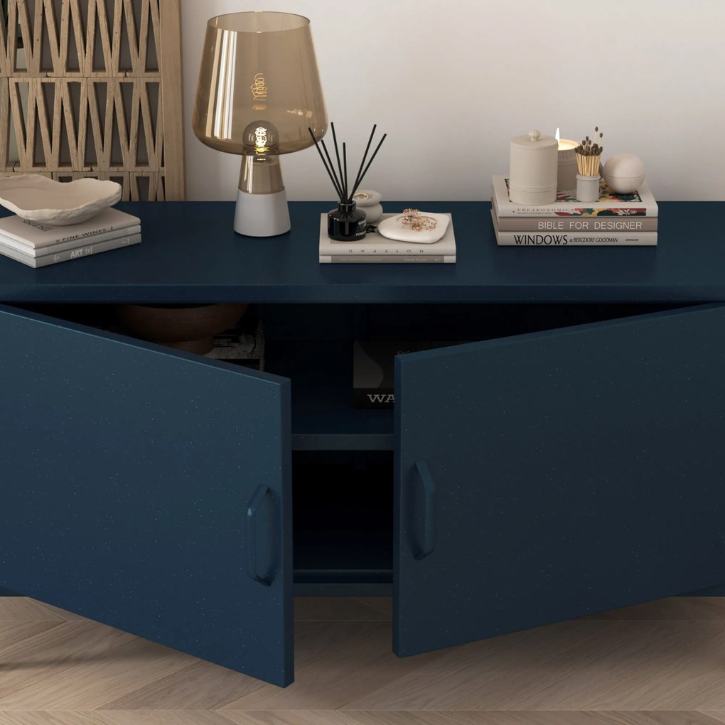 TV stolík na nožičkách ROSA, 1150 x 595 x 400 mm, Modern: tmavomodrá farba