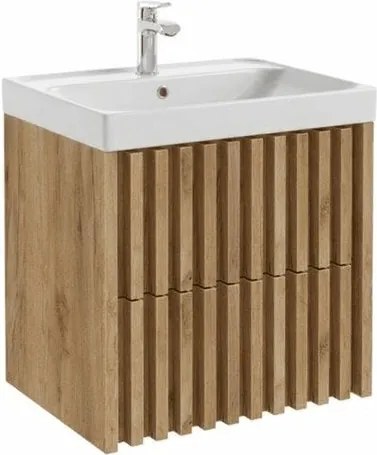 Kúpeľňová skrinka s umývadlom SAT Delano 60x55x45 cm dub mat DELANO60ZDU5