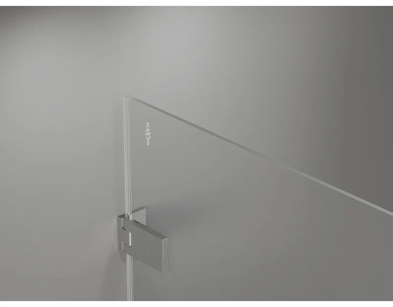 Mexen Lunar-B, výklopný sprchový kút ľavý 100 x 100 cm, 8mm číre sklo, oceľový profil, 832-100-100-97-00-L