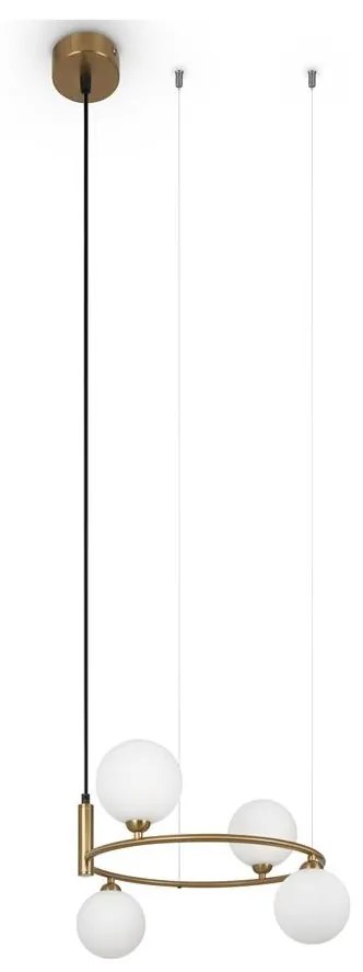 Maytoni MOD013PL-04BS1 - Luster na lanku RING 4xG9/25W/230V zlatá