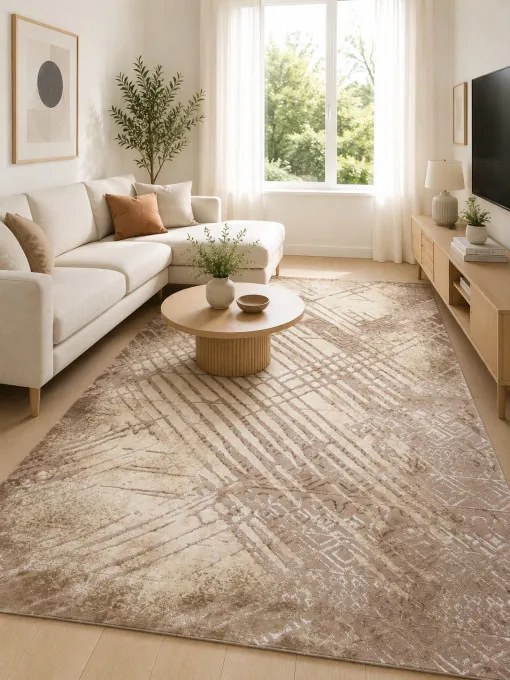 Koberec HOME W6124 CREAM / BROWN
