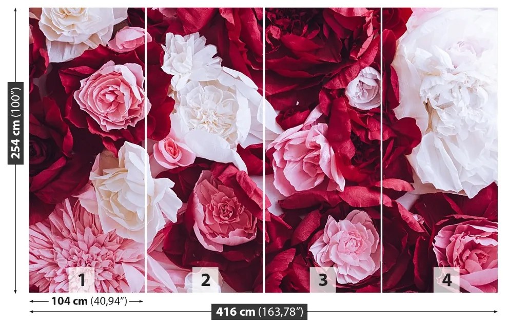 Fototapeta Vliesová Papierové ruže 250x104 cm