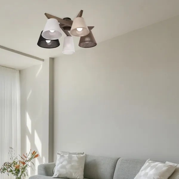 Brilagi - LED  Prisadený luster ANTHONY 5xE14/40W/230V dub orech