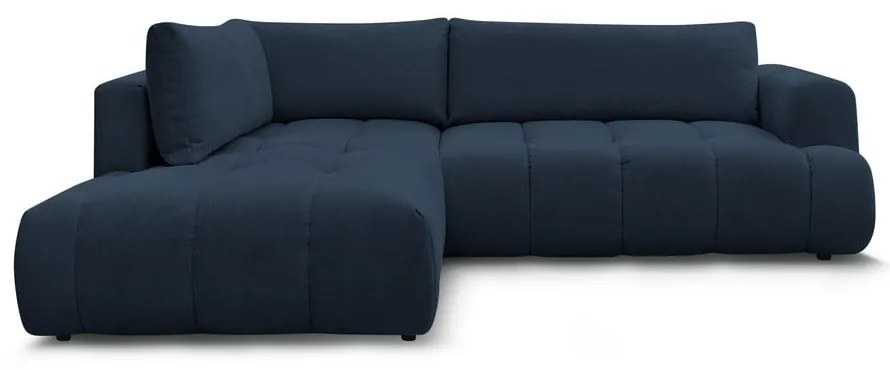 Tmavomodrá rozkladacia/s úložným priestorom rohová pohovka (ľavý roh/do L) Fuji – Bobochic Paris