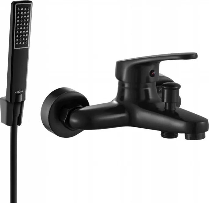 Mexen Erica R72 vaňová batéria so sprchovacím setom, čierna - 74643R72-70