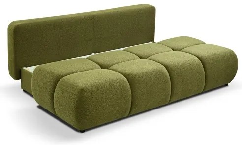 Rozkladacia trojmiestna pohovka NUORO so úložným priestorom, zelená