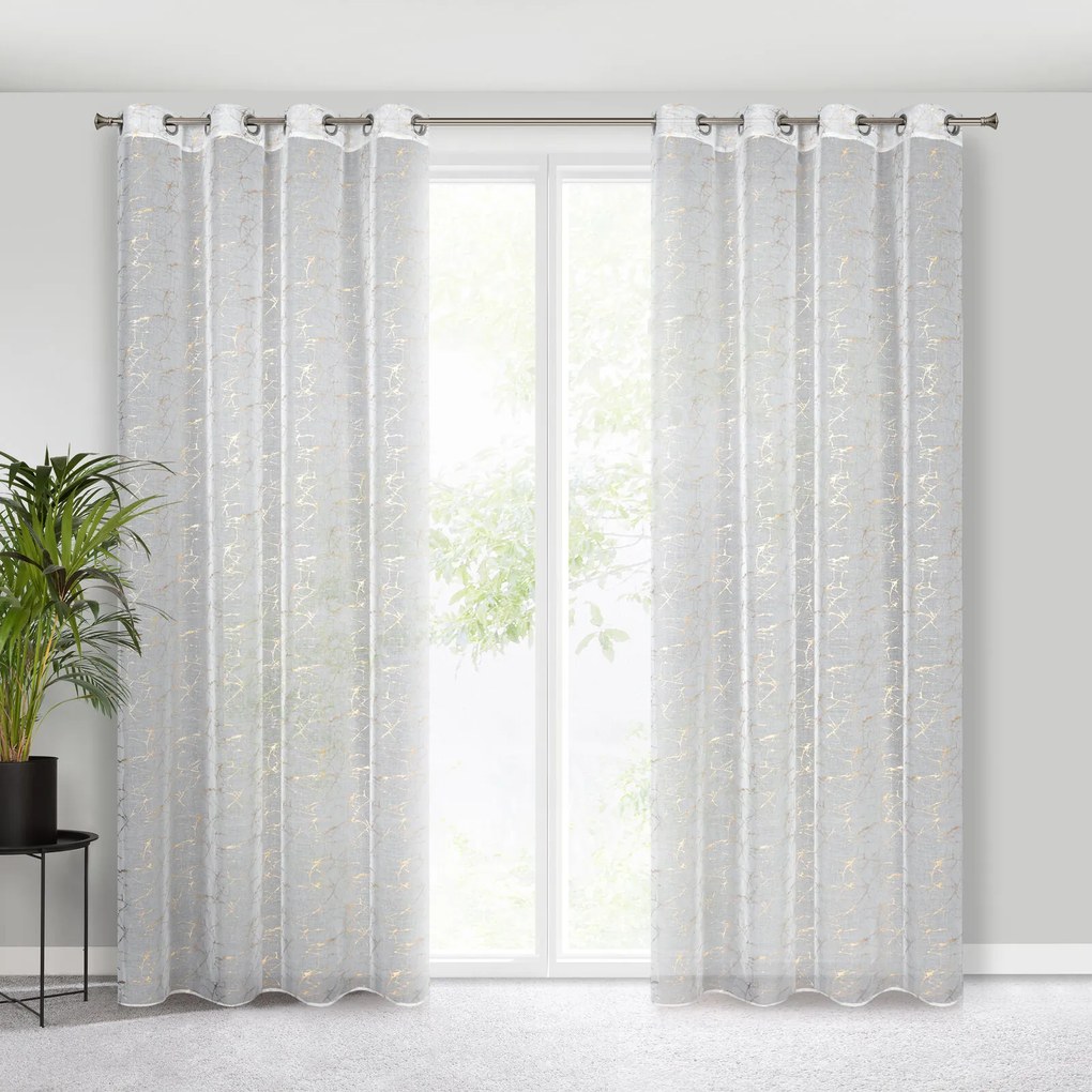 ZÁCLONA NA KRÚŽKOCH REVA1 140X250 CM VZOROVANÁ