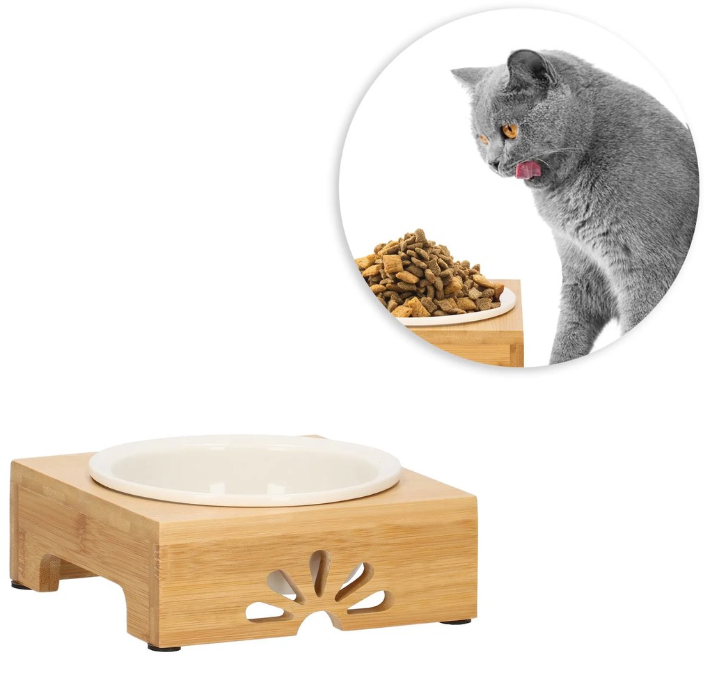 PreHouse Miska pre mačky z bambusu