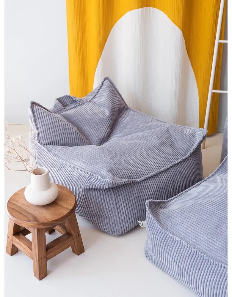 Modrý menčestrový detský sedací vak Chair – Wigiwama
