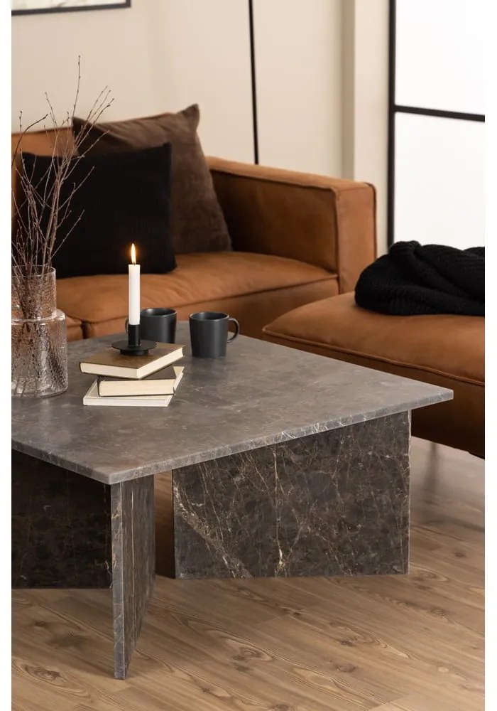 Čierny mramorový konferenčný stolík 90x90 cm Vega – Actona