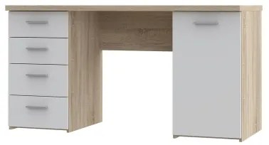 Písací stôl ARENO biela/dub sonoma