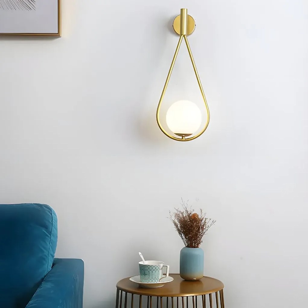 Toolight Toolight, nástenné svietidlo 1xE27, G094-1W, zlatá-biela, OSW-09719