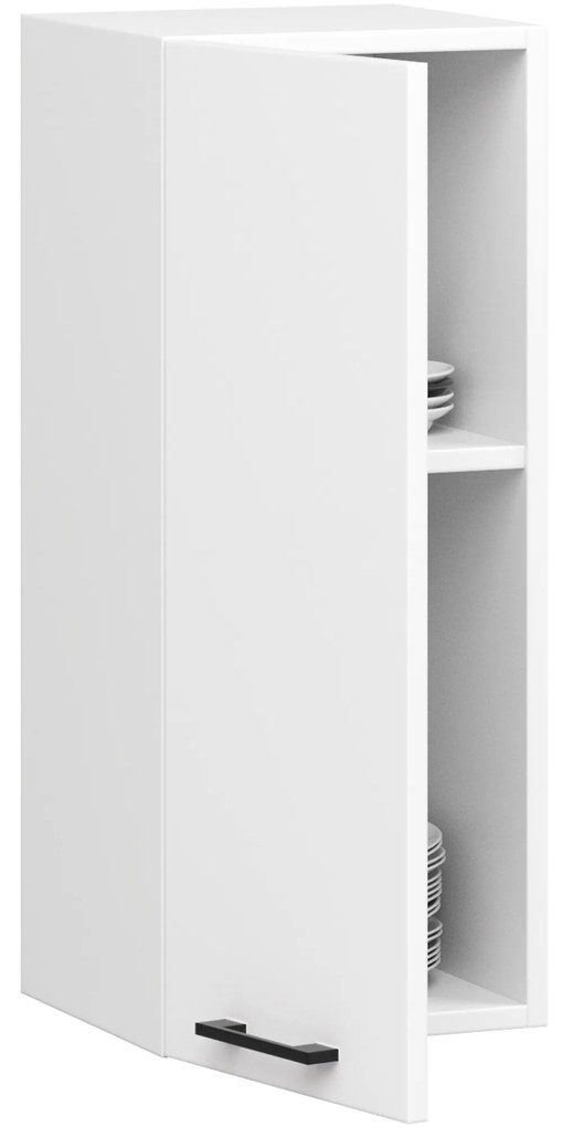 Závesná kuchynská skrinka OLIVIE 30x72 cm matná biela