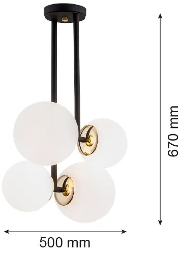 Argon 1739 - Luster na tyči MORITZ 4xE27/15W/230V