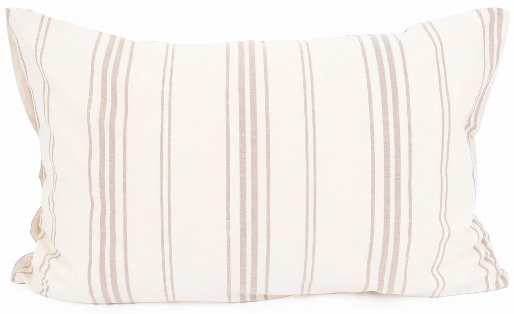 Bavlnená obliečka na vankúš Natural 40 × 60 cm - Prúžky béžové