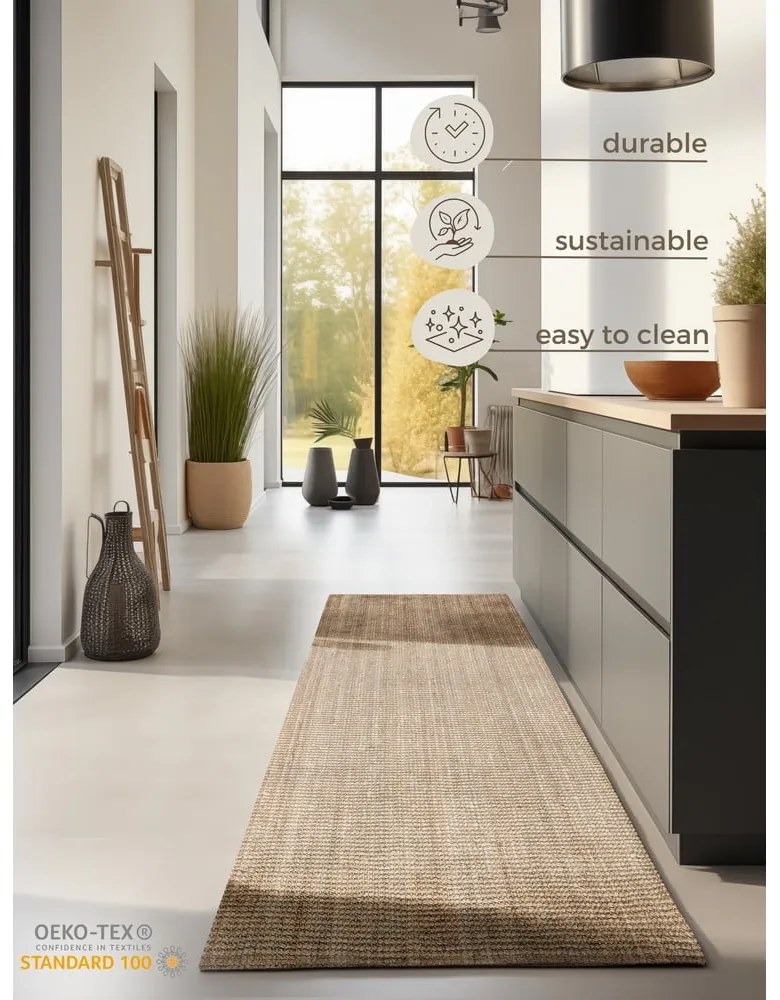 Jutový behúň v prírodnej farbe 80x200 cm Bouclé – Hanse Home