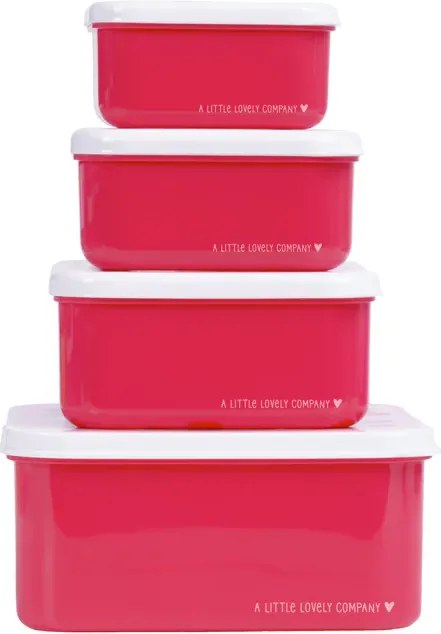 Sada 4 škatuliek na obed a desiatu čerešne