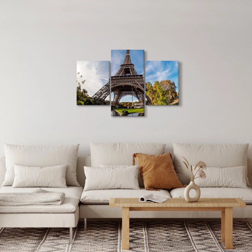 Obraz - Eiffelova farebná veža (90x60 cm)