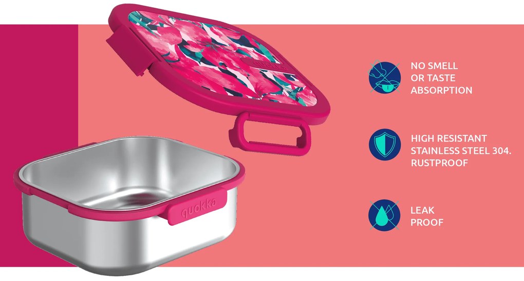 Nerezový box na jedlo Kai Pink Blossom