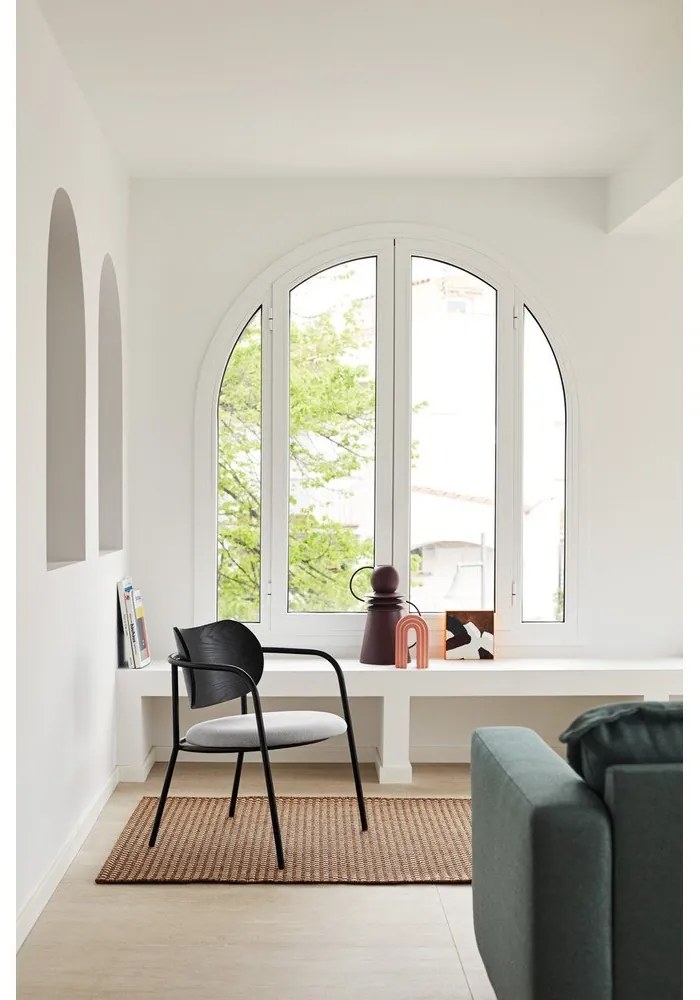 Čierno-sivé kreslo v dekore jaseňa Eclipse - Teulat