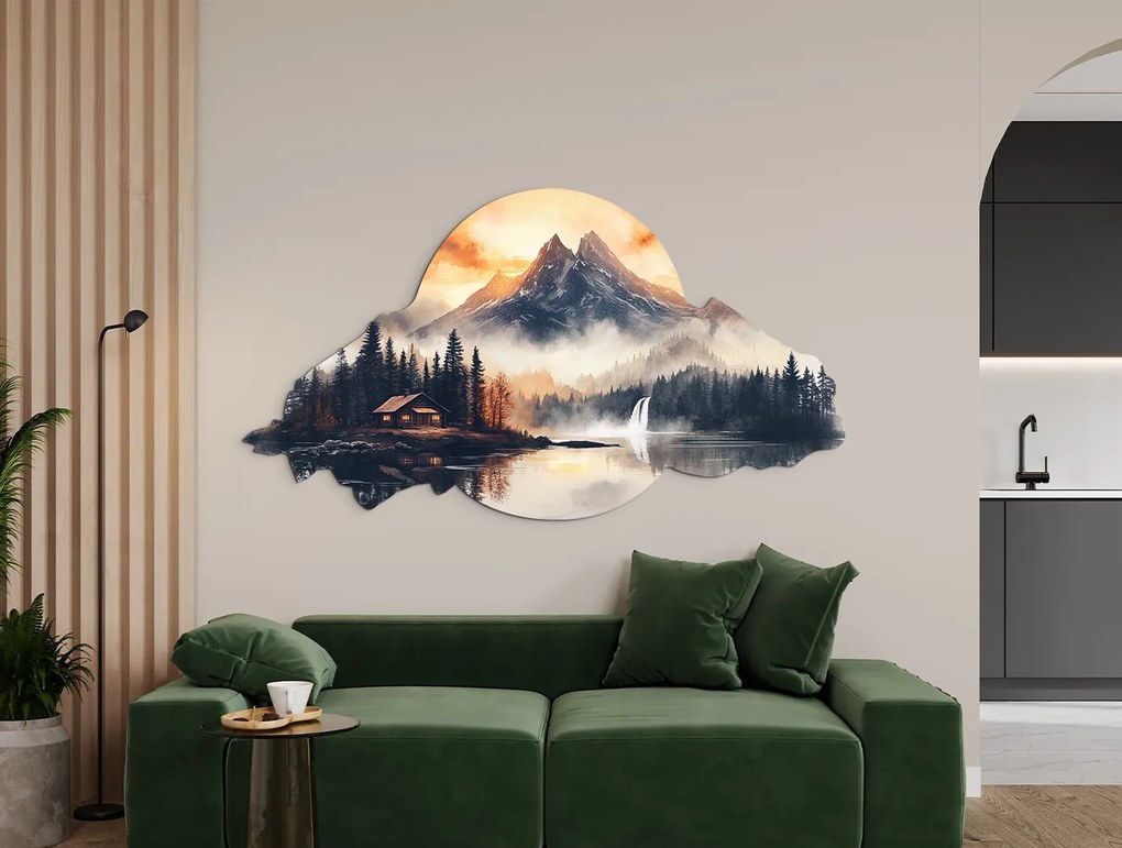 drevko | Obraz Domov pod horami 44 x 80 cm