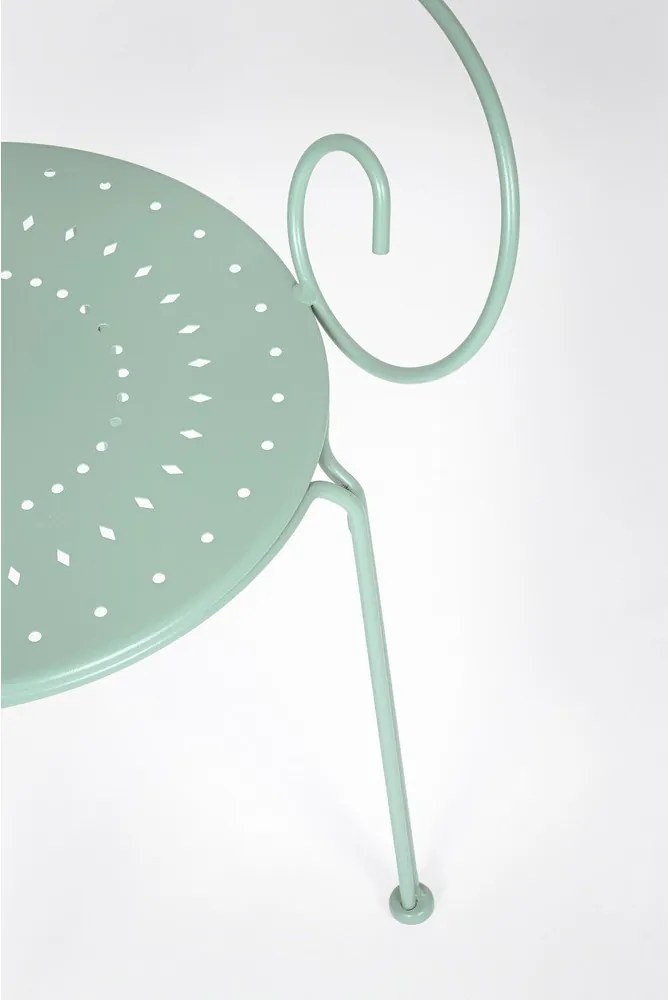 Kovová záhradná stolička v mentolovej farbe Etienne – Bizzotto