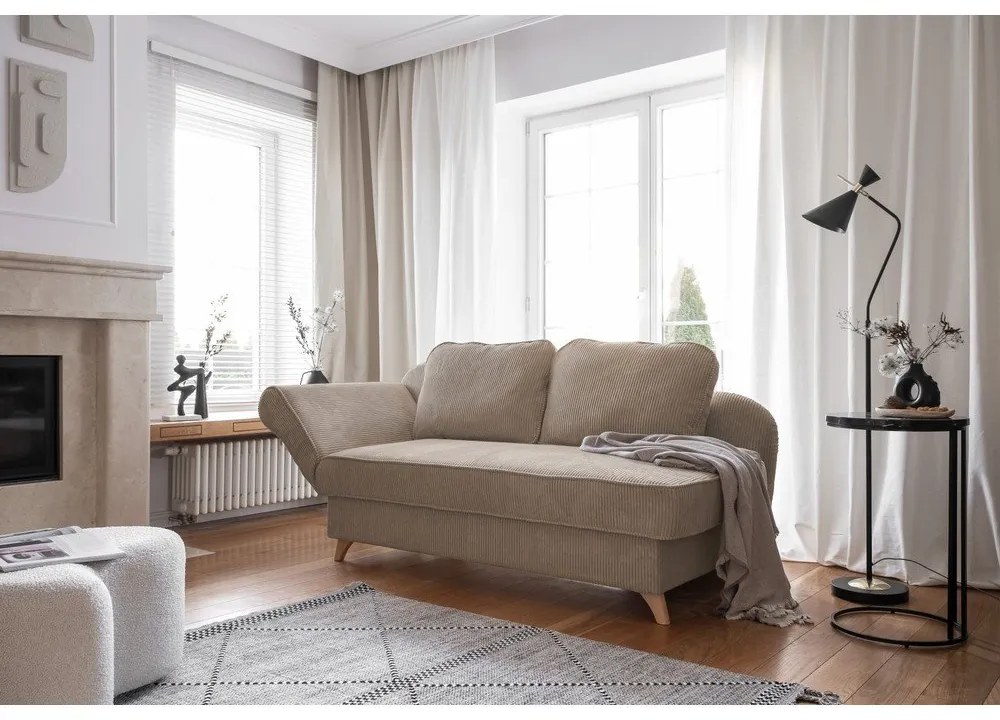 Taupe menčestrová leňoška (ľavý roh) Chic Charlotte – Miuform