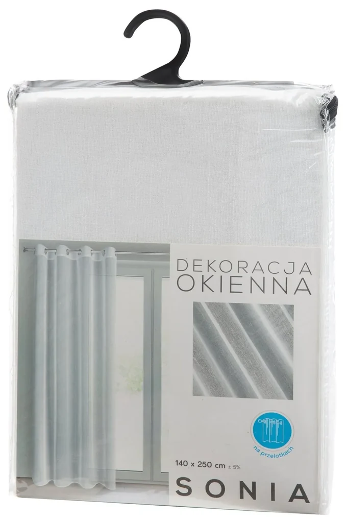 ZÁCLONA NA KRÚŽKOCH SONIA 140X250 CM BIELA